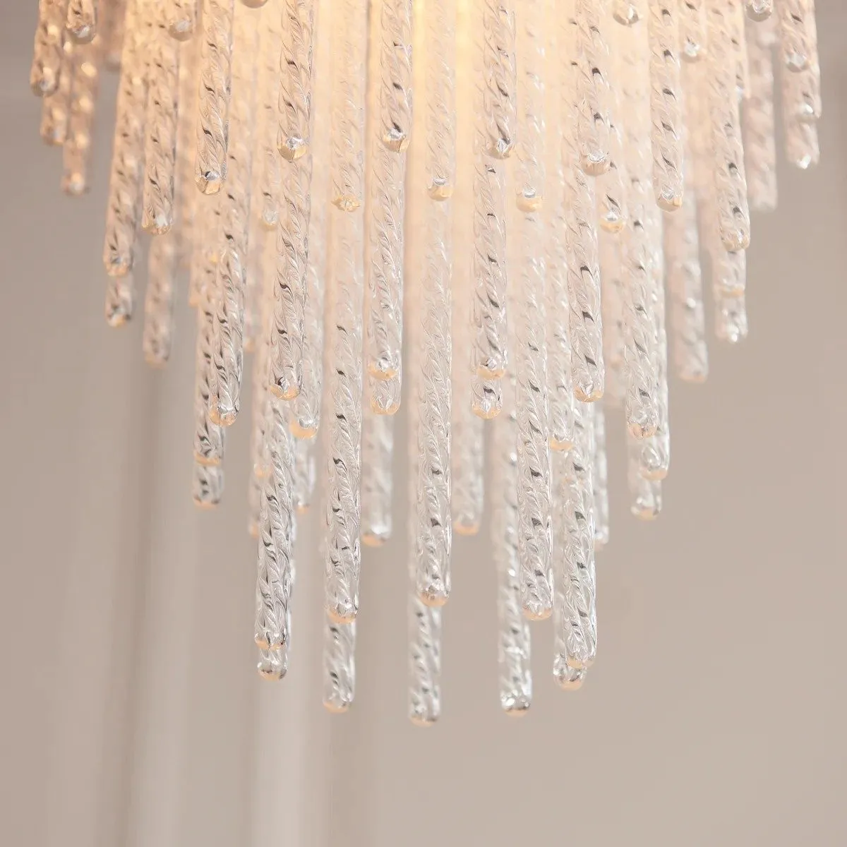 Cavara Multi-Tier Glass Rod Chandelie - Tiered Brass Pendant for Dining and Entry KL1834