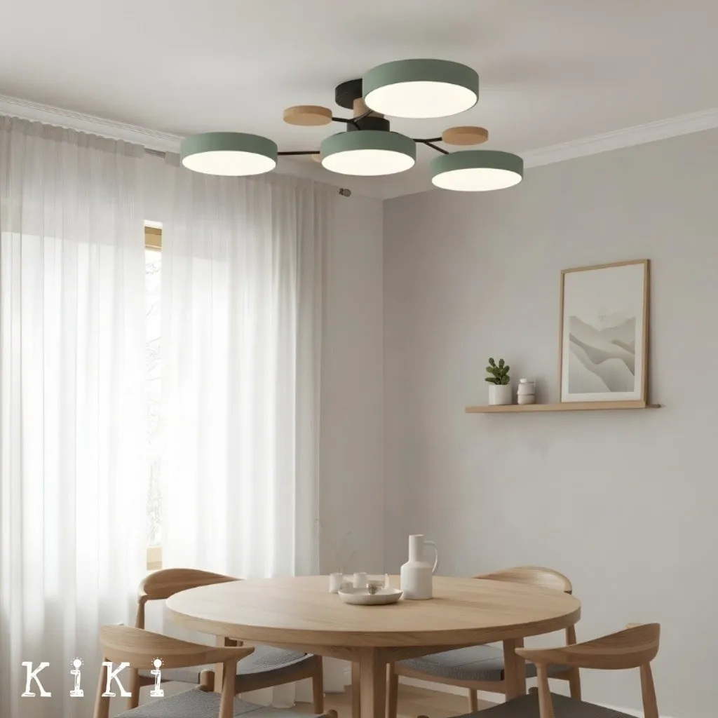 Nordic LED Branched Circle Wooden Ceiling Light KL39