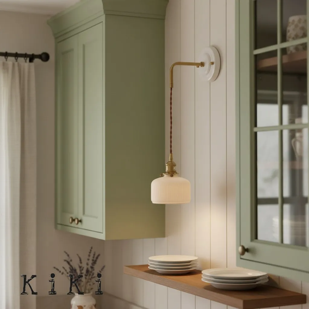 Elegant Ceramic Brass Wall Sconce – White Ceramic Shade with Brass Accent KL1542