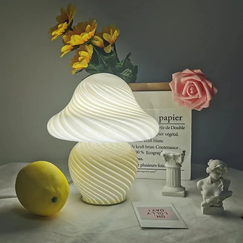 Modern Stained Glass Mushroom Night Light KL33
