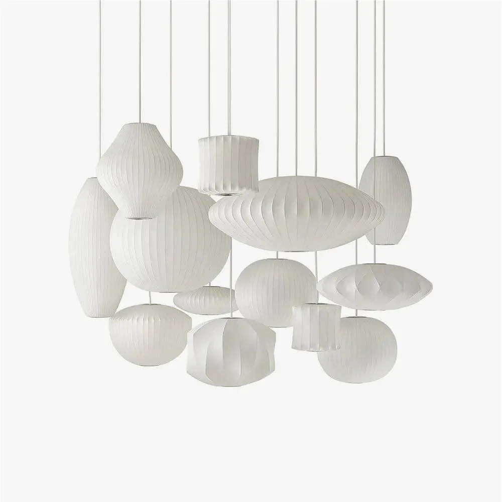 Nelson Bubble White Pendant Light - Modern Minimalist Pendant Light for Living Room