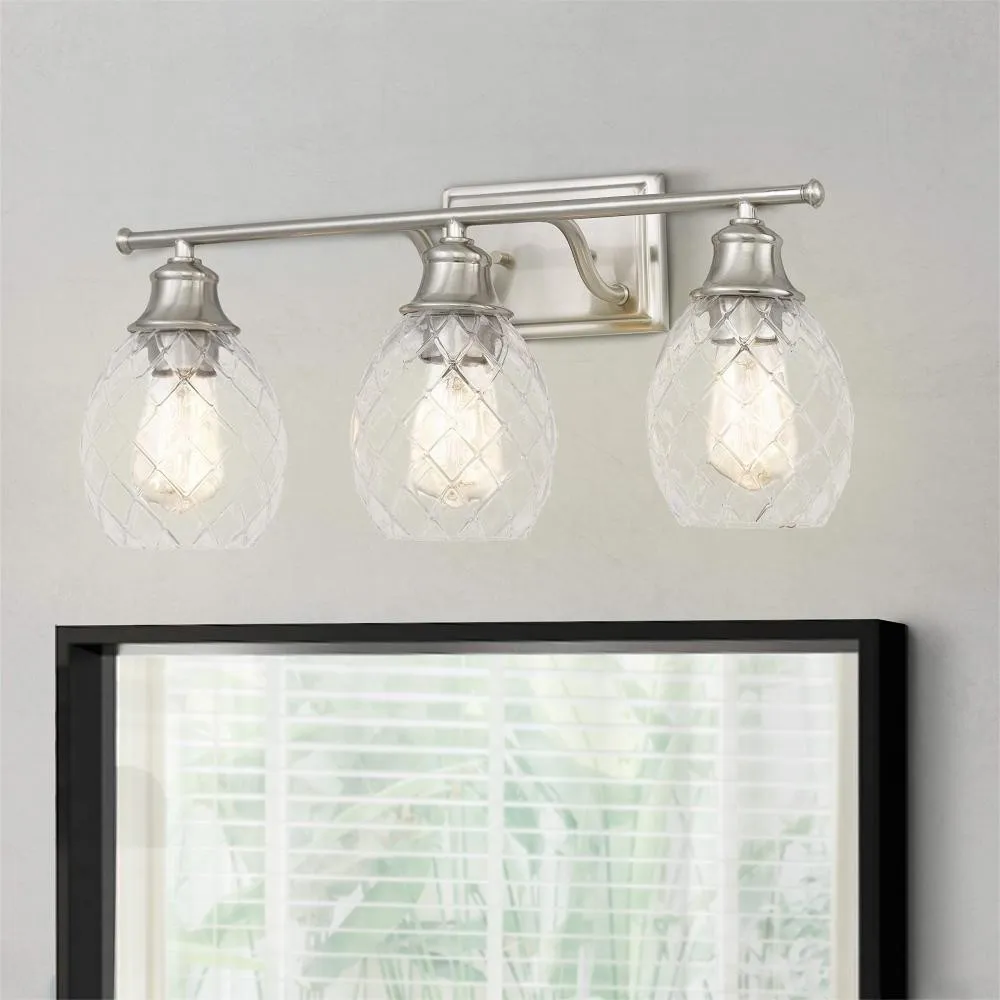Modern Farmhouse Brushed Nickel Glass Wall Light KL79