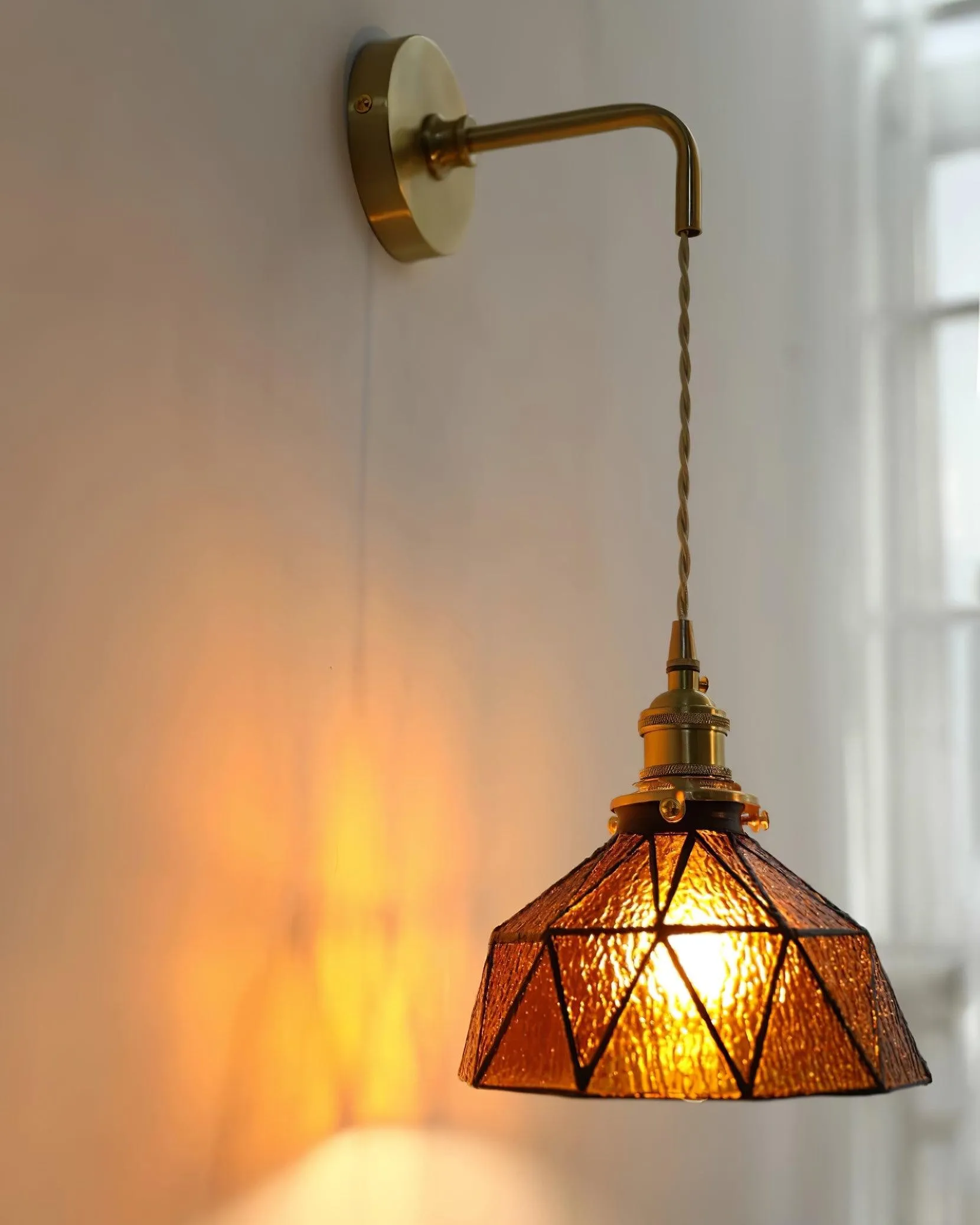 Retro Pastoral Glass Wall Lamp KL613