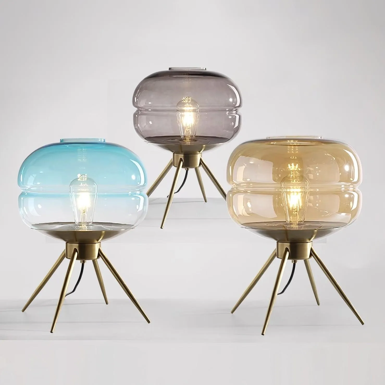 Luxury Personality Colored Glass Cover Tall Table Lamp KL499