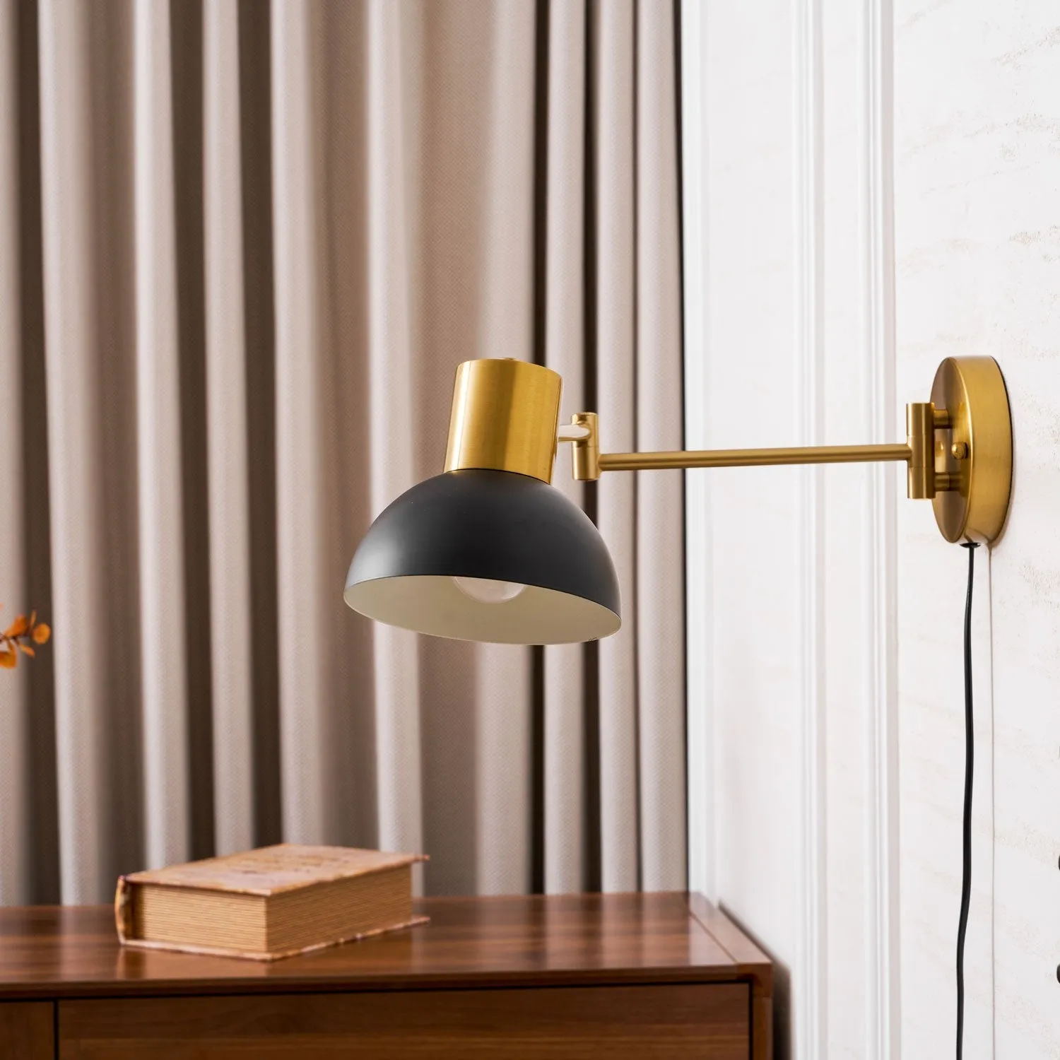 Adjustable Arm Plug In Wall Lamp D371