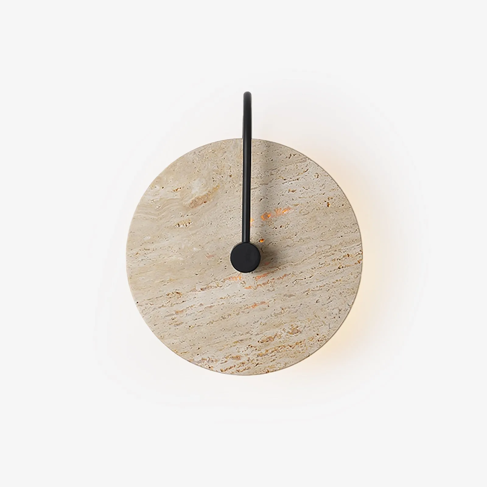 Simple Clock-Shaped Travertine Wall Lamp KL639