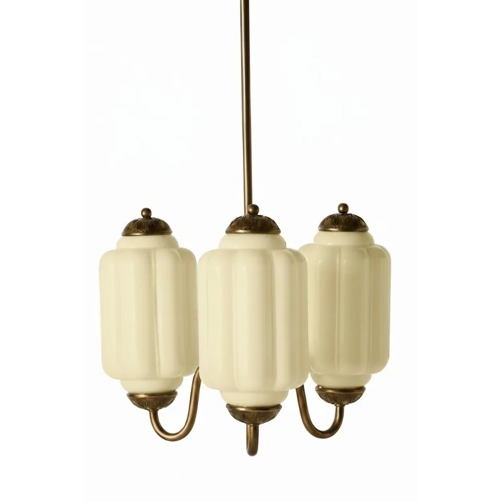 Vintage Eloise Glass 3 Lights Chandelier For Living Room KL928