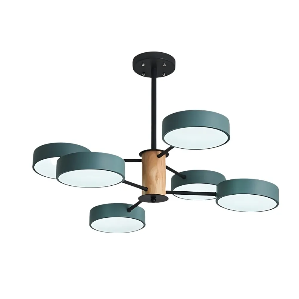 Scandinavian Branched Round Wood Chandelier KL886