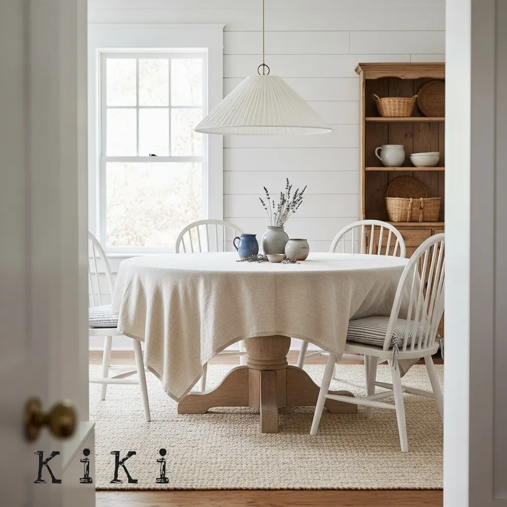 Blossine Oversized Linen Scalloped Pendant Light –Modern Textile Pendant Light for Home Interiors KL1537