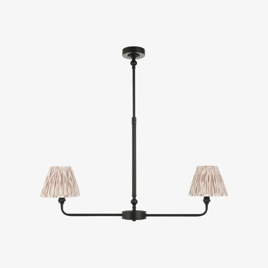 Zevatik Classic Ikat Patterned Fabric Chandelier - Metal Bracket Chandelier KL1873