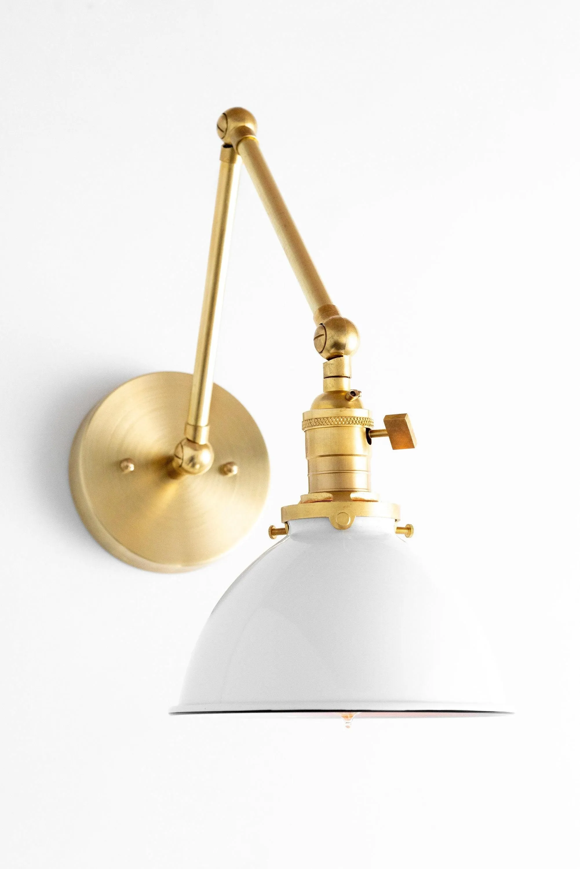 Conique Metal Vintage Industrial Swing Arm Wall Lamp - Adjustable Dome Shade for Study KL1440