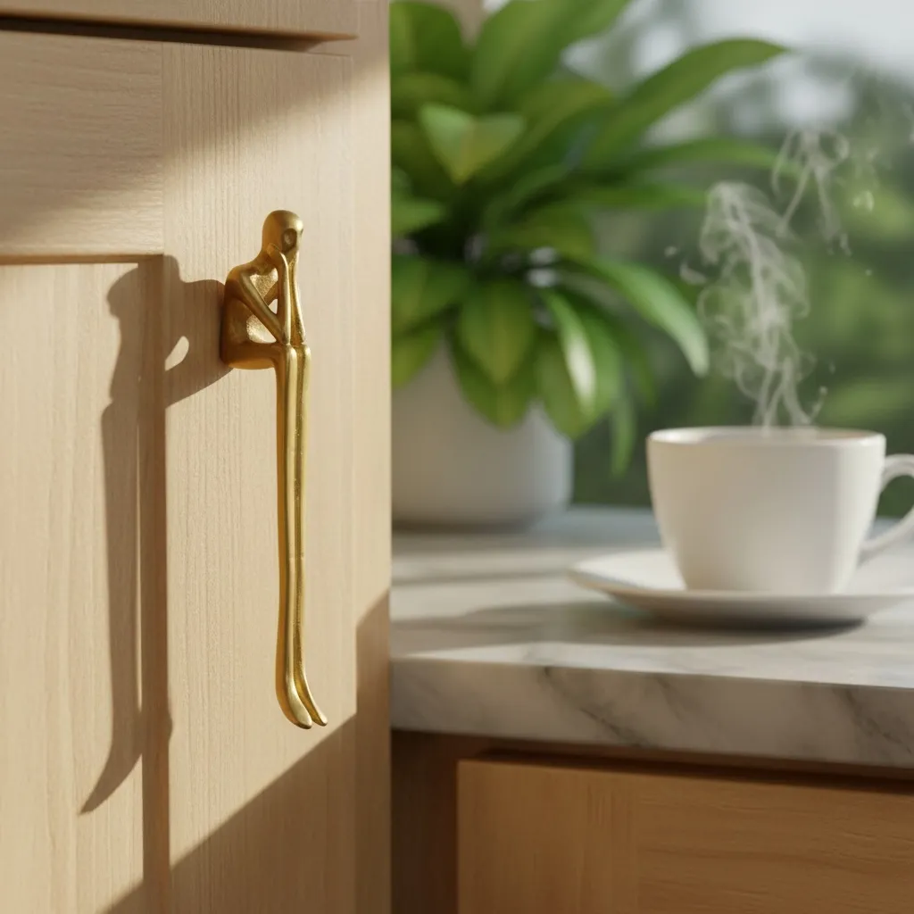 Verlitho Artistic Sculptural Lines Drawer Handle - Nordic Contemporary Design Interior Decor KL2350