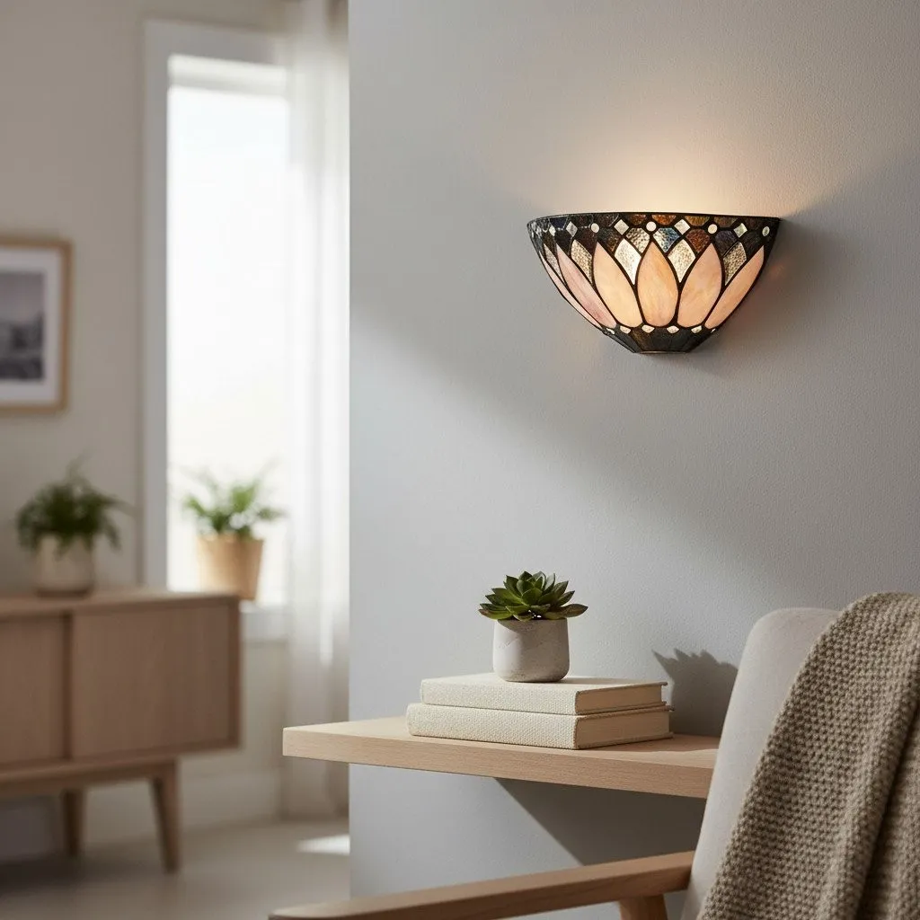 TF Brooklyn Textured Glass Wall Sconce - Elegant Retro Sconce for Living Room or Corridor KL1762