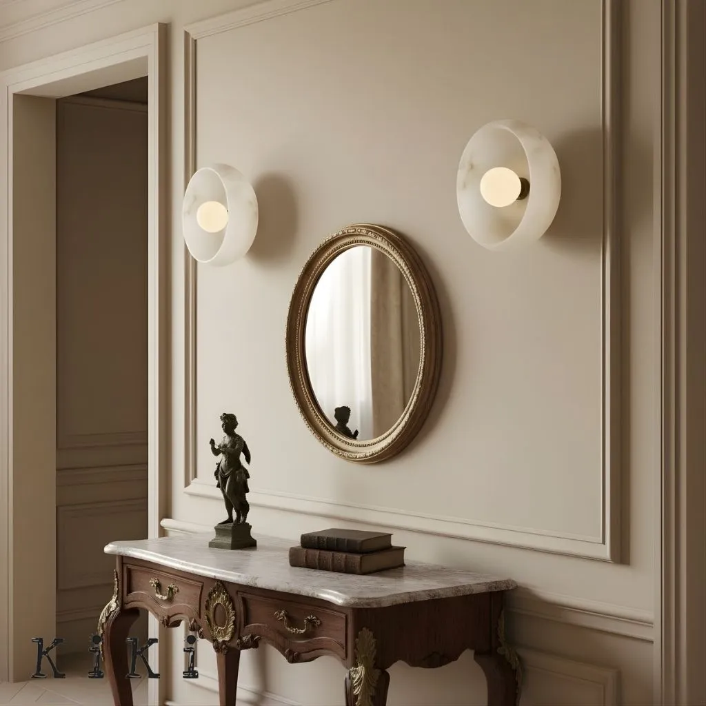 Haelen Alistair Retro Bowl Wall Sconce - Elegant Round Shade Wall Light for Living Room KL1753
