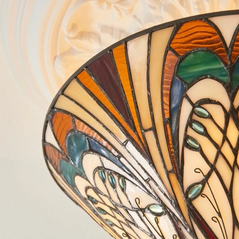 TF Hector Ceiling Light - Handcrafted Stained Glass Design Semi‑Flush or Pendant Fixture for Home KL1974