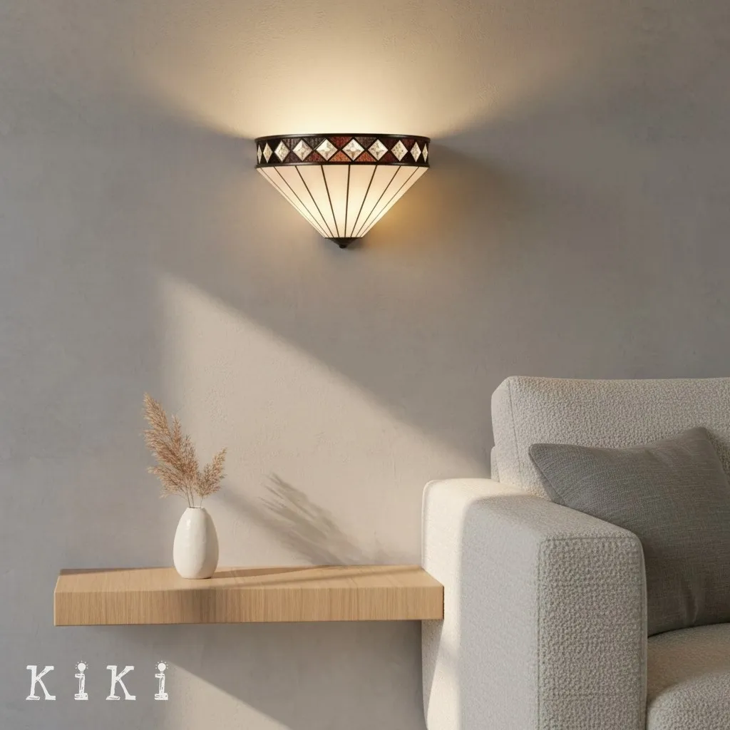 TF Fargo Diamond Pattern Art Deco Wall Sconce - Tiffany Decorative Sconce for Hallway KL1938
