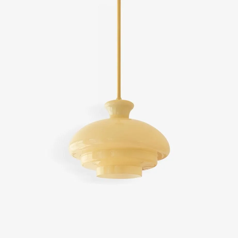 Round Yellow Stylish Simple Glass Pendant Lamp KL558