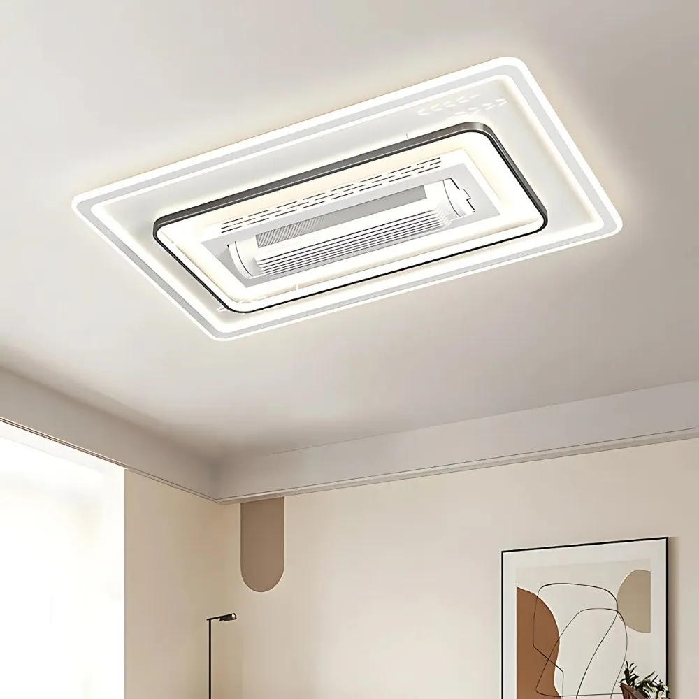 Modern Quiet Flush Mount Bladeless Ceiling Fan Light KL939