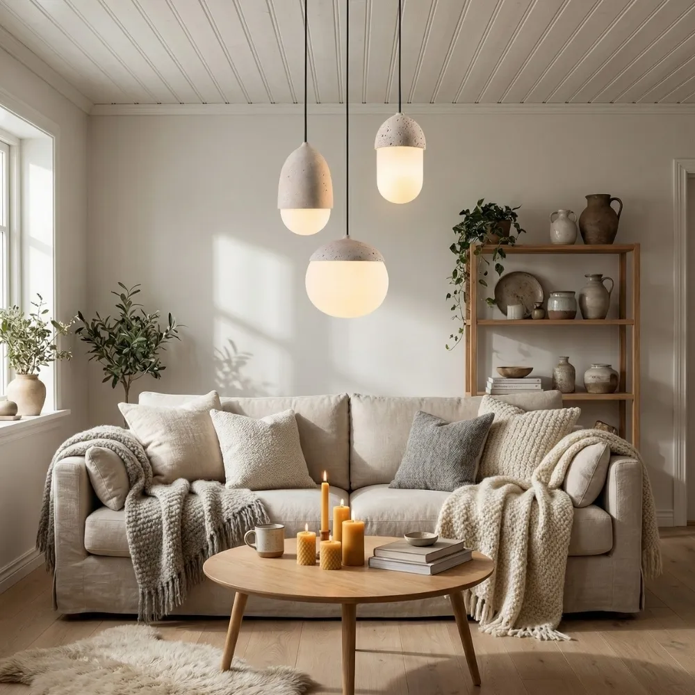 Orbaltis Modern Orb Cluster Pendant Light - Natural Stone Glass Hanging Lamp for Kitchen KL2248