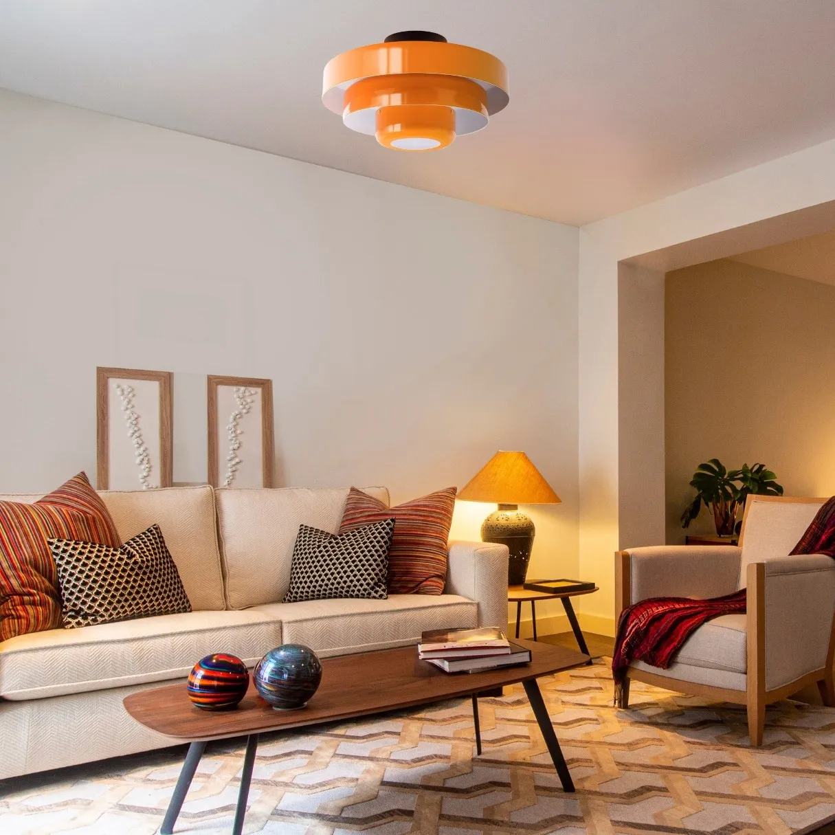 Three-Tier Bauhaus Ceiling Lamp - Bold Colors Ceiling Light for Bedroom or Lounge KL885