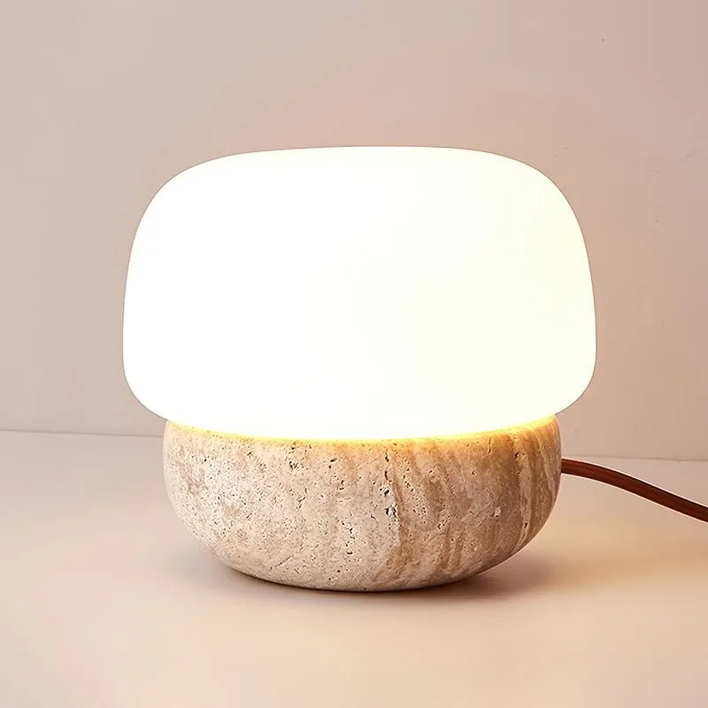 Nordic Style Round Travertine Table Lamp KL344
