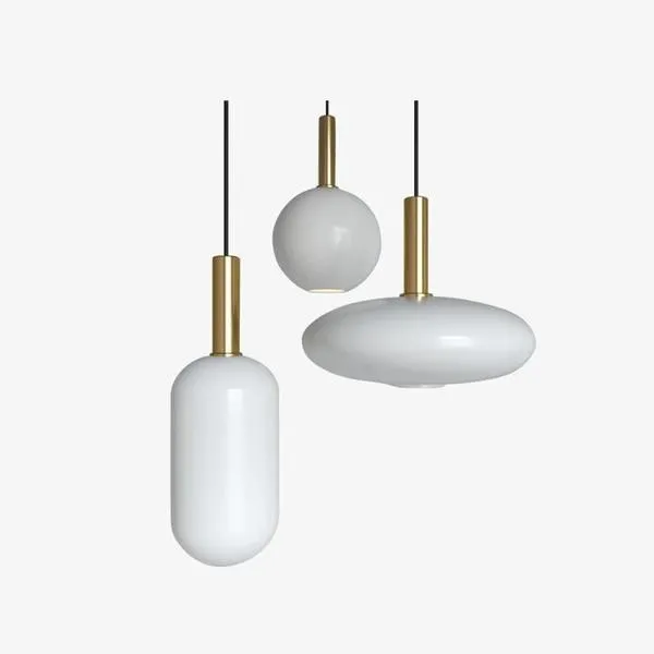 Brass Pendant & Opal Shade