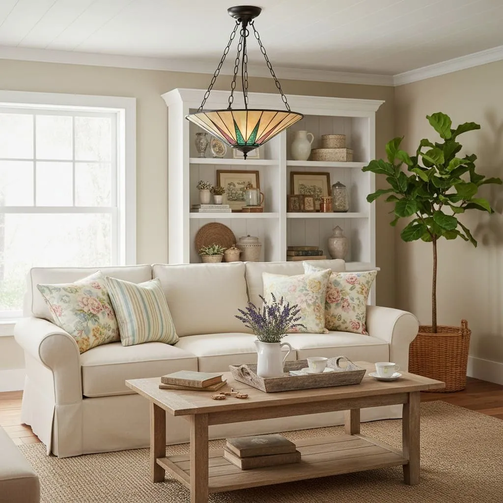 TF Dark Star Design Stained Glass Ceiling Light - Versatile Lighting for Living Room KL1989