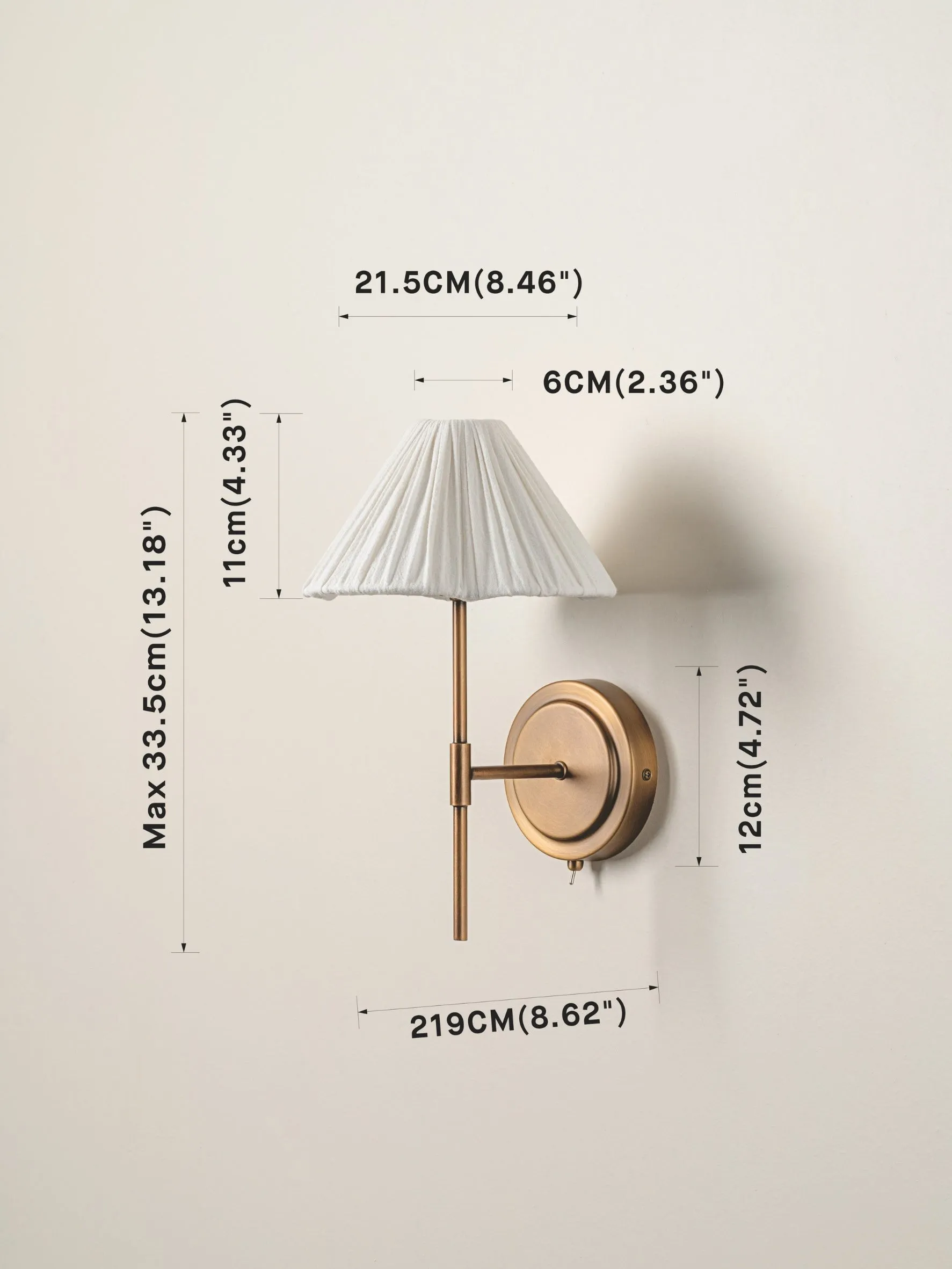 Blossine Linen Scalloped Wall Light – Modern Soft Fabric Lamp for Hallway or Bedroom KL1570