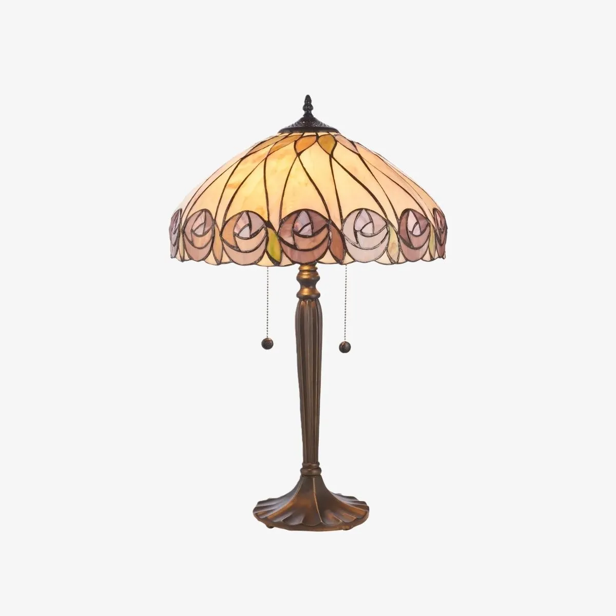 TF Hutchinson Art-Glass Tiffany Style Table Lamp - Handcrafted Design for Home and Office KL1996