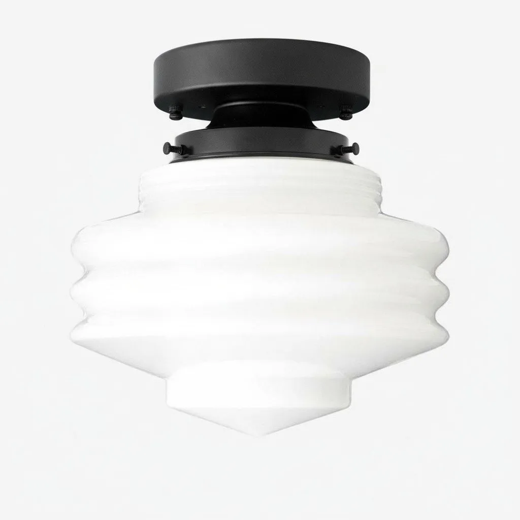 Geotower Glass Art Deco Ceiling Light - Glass Globe - Elegant Home Fixture KL1458