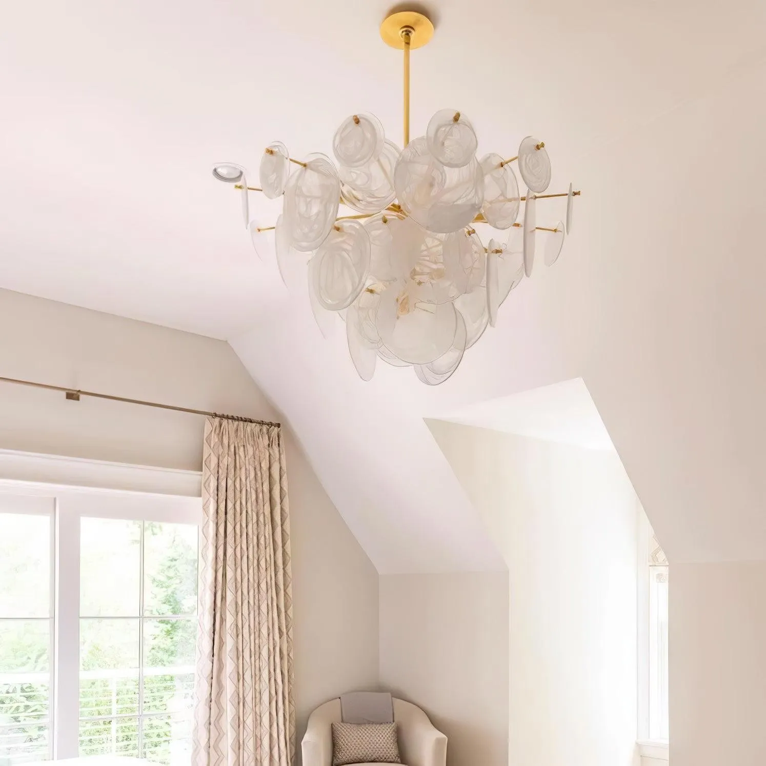 Brass Discs Cascading Chandelier KL260