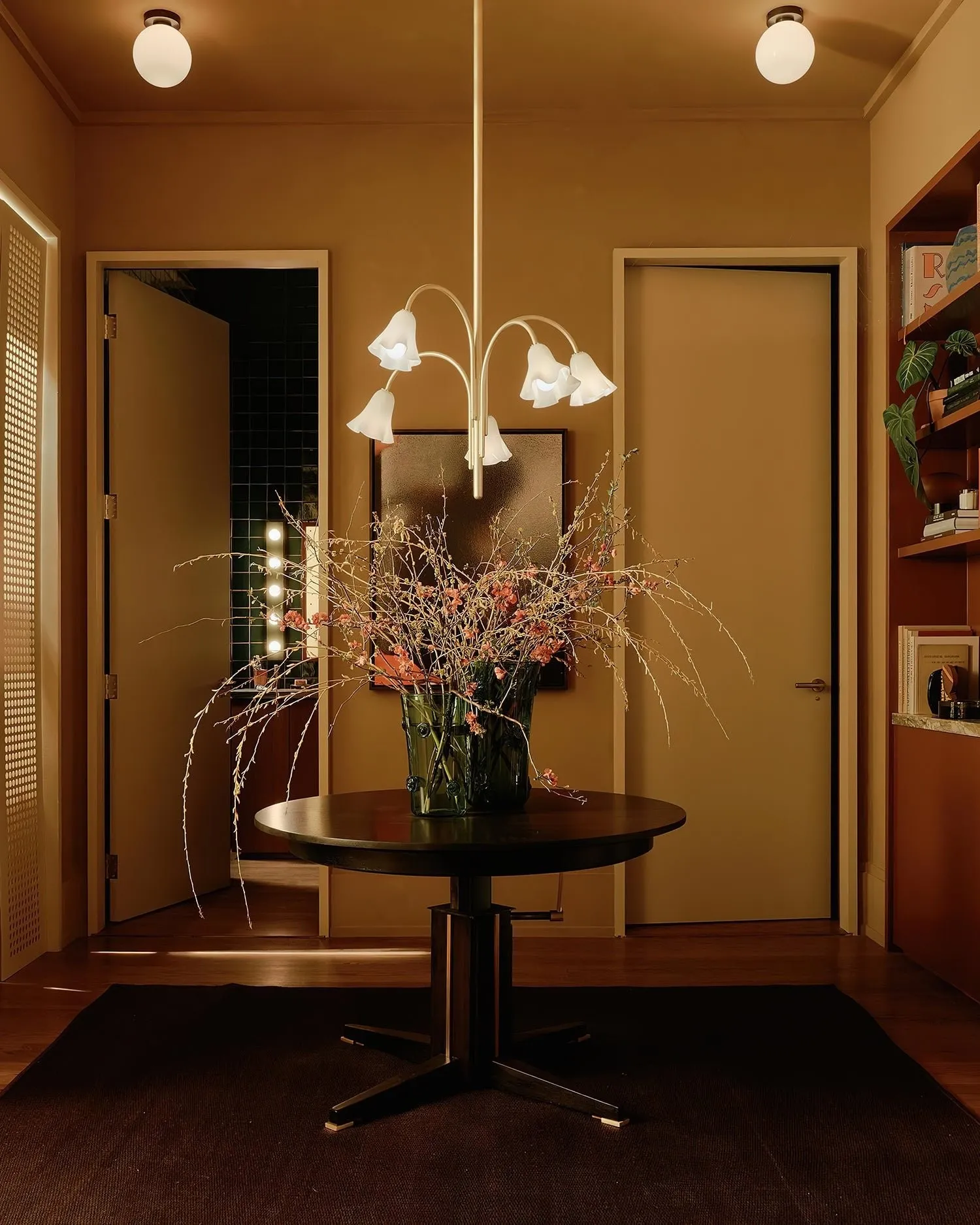 Bellina Modern Romantic Chandelier - Botanical Lily Design with Glass Flowers KL1449