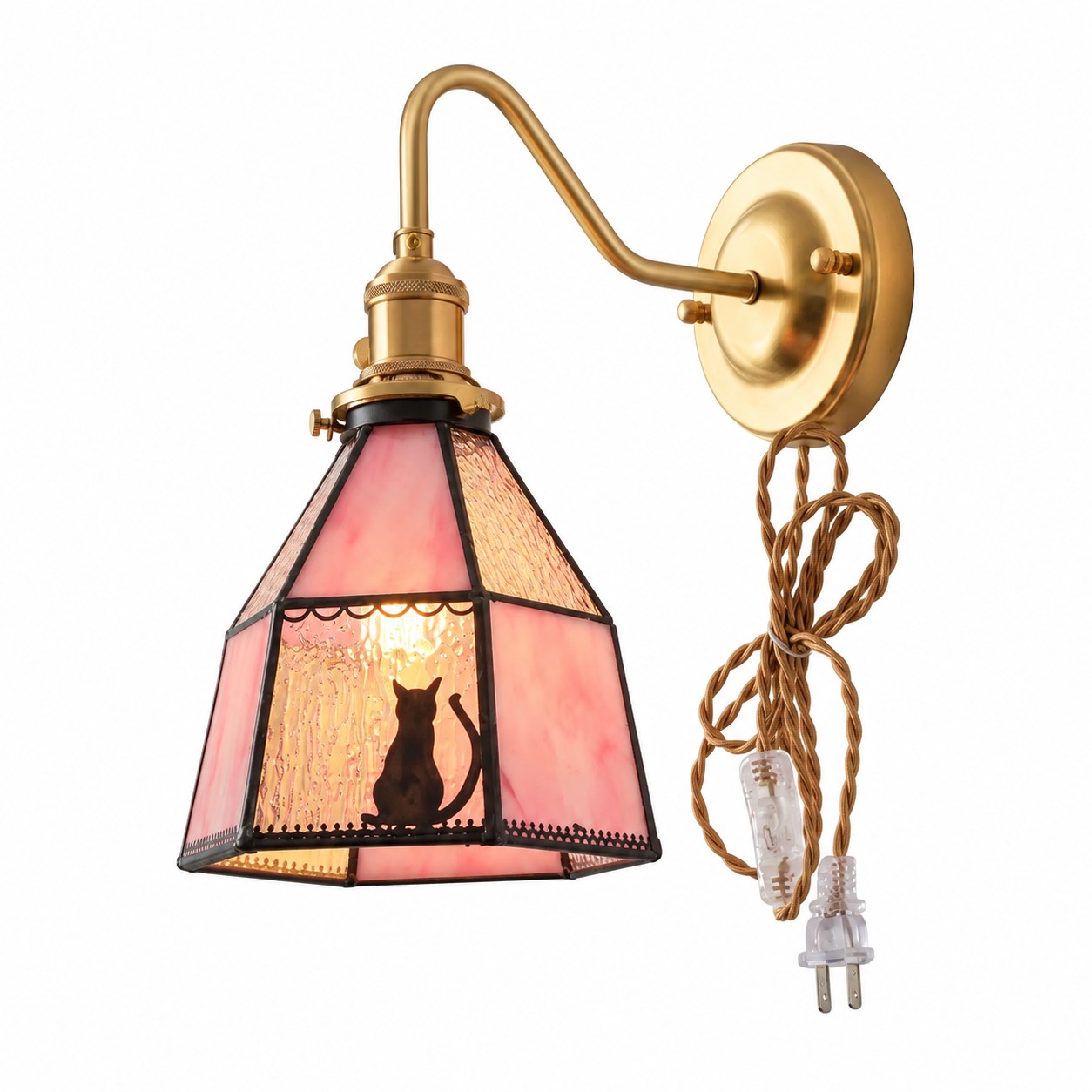 Pink Cat 01 Plug-In Wall Lamp