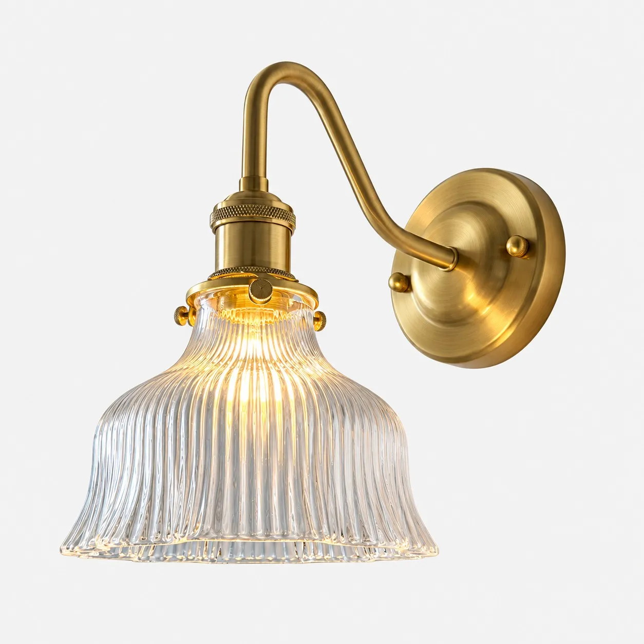 Vintage Green Glass Wall Sconce