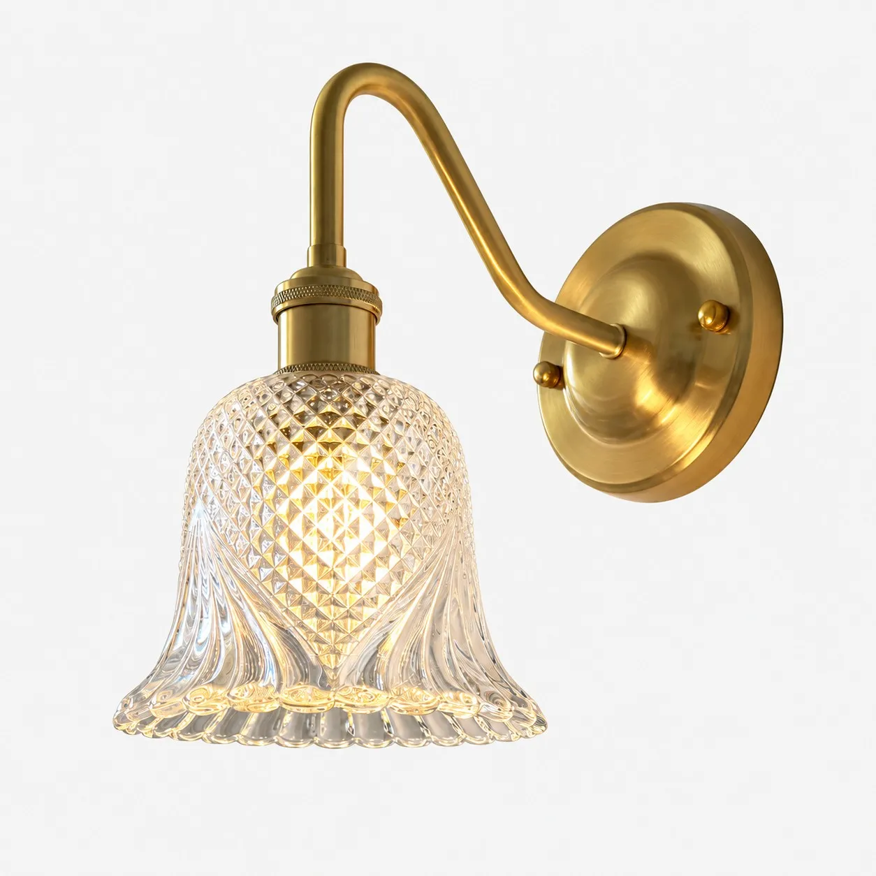 Vintage Green Glass Wall Sconce