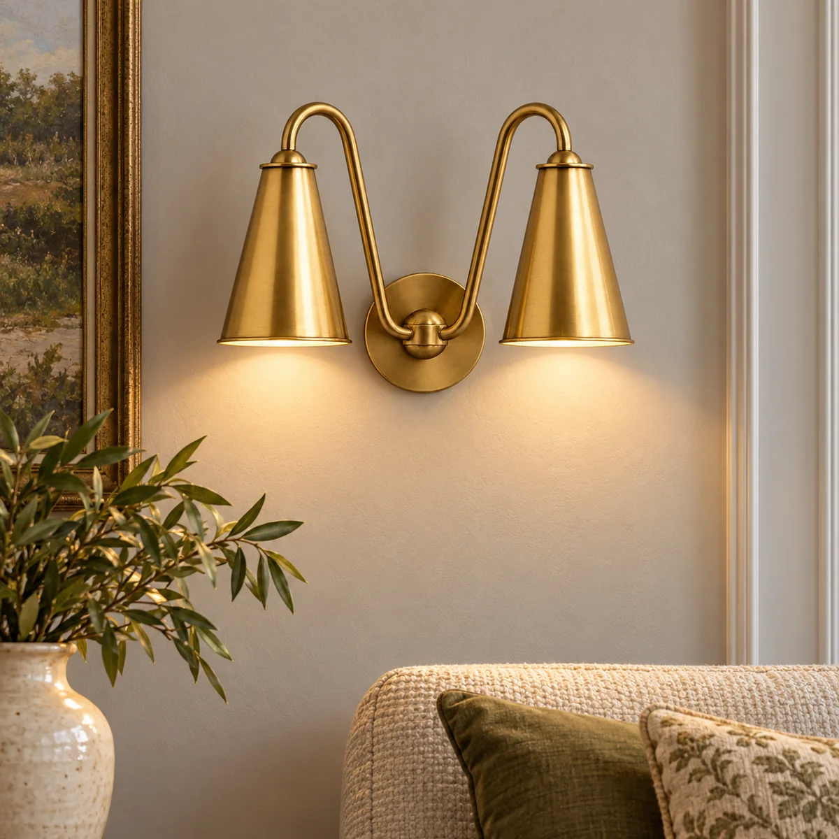 Double-Cone Sconce with a Short Projection