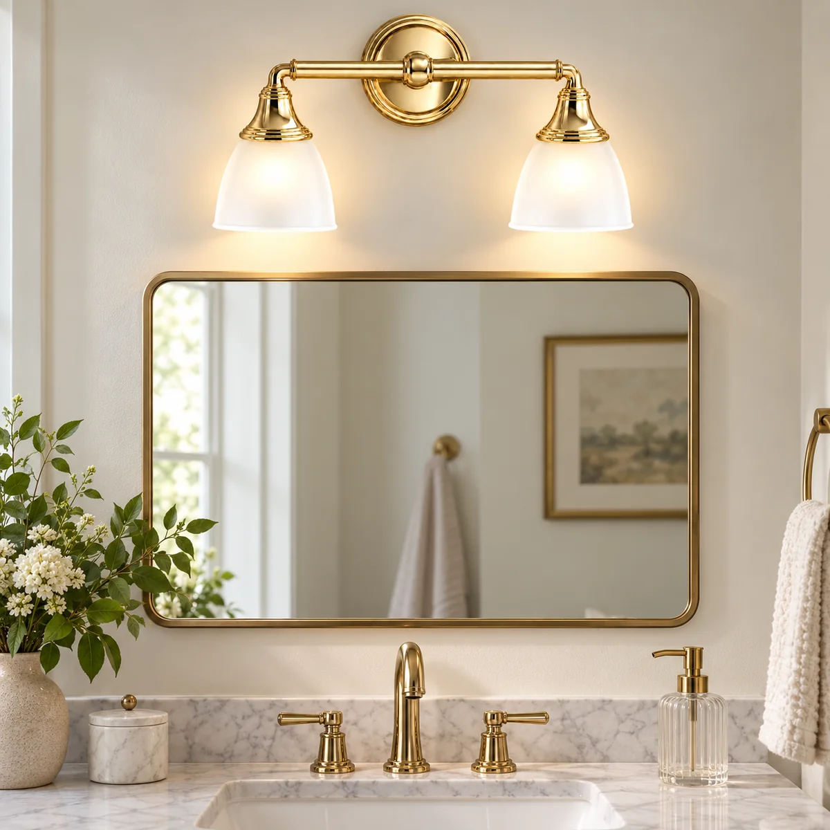Bell Shades on a Wall Bar