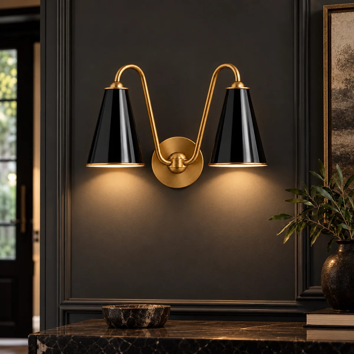 Double-Cone Sconce with a Short Projection