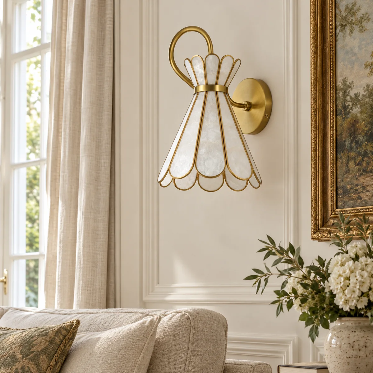 Capiz Petals Forming a Single Wall Shade