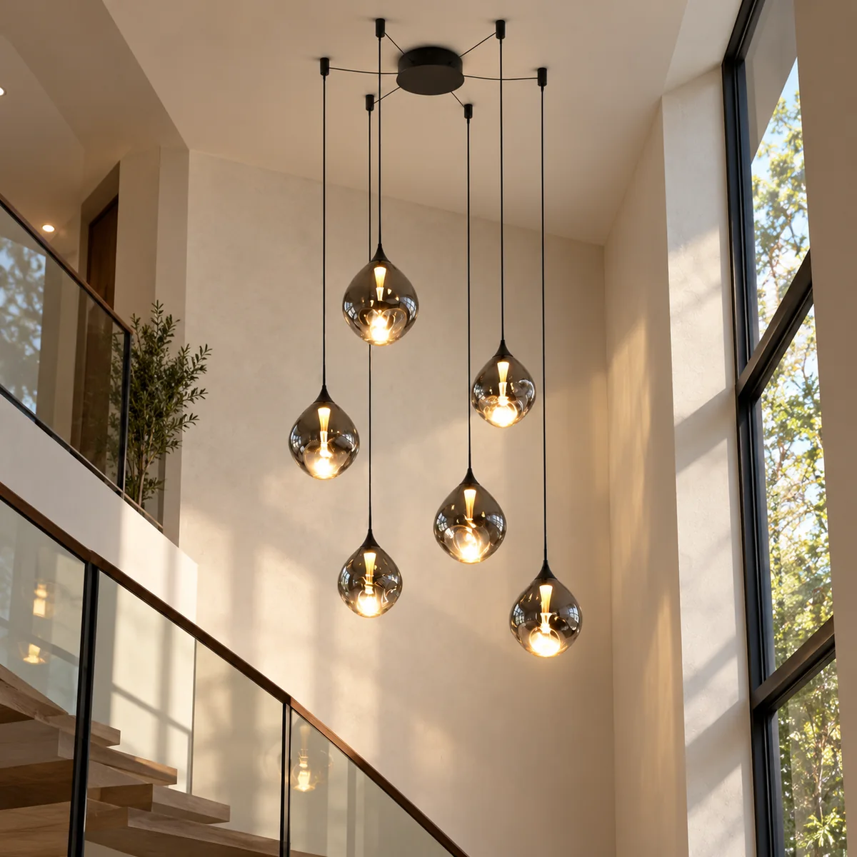 Pendant Cluster with Cords You Set Yourself