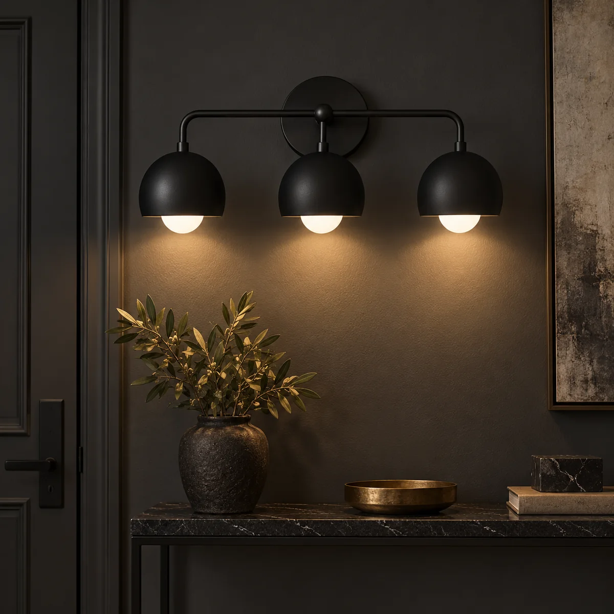 Mirror-Wall Bar with a Solid Metal Plate